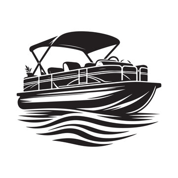 recommend clip art: Pontoon Boat Silhouette Vectors: High-Quality Illustrations for Graphic Design