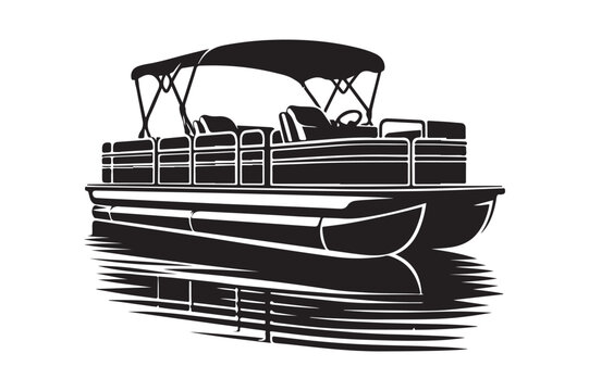 recommend clip art: Pontoon Boat Silhouette Vectors: High-Quality Illustrations for Graphic Design