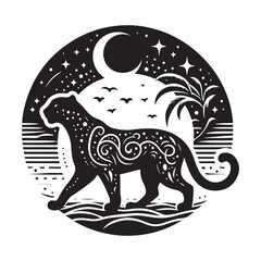 leopard silhouette vector