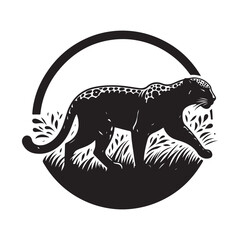 Fototapeta premium leopard silhouette vector