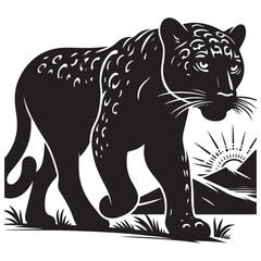 leopard silhouette vector