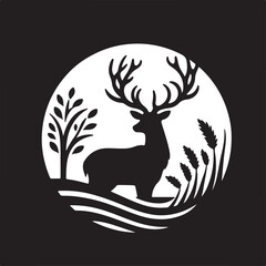grace in the forest deer vector title illustration vector