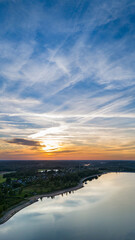 sunset over the river