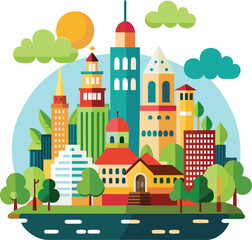 city building vector illustration