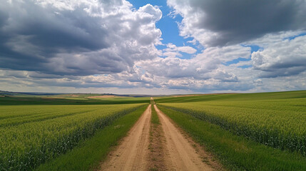 Obraz premium landscape with road and clouds