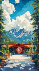 Obraz premium Ananda Chakras Spiritual Retreat Hinduism Religion Spiritual Symbol