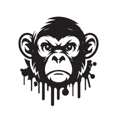 monkey face vector t-shirt 