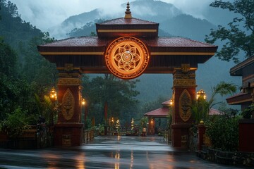 Obraz premium Ananda Chakras Spiritual Retreat Hinduism Religion Spiritual Symbol