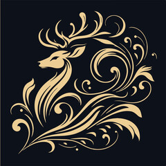 grace in the forest deer vector title illustration vector