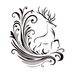 grace in the forest deer vector title illustration vector