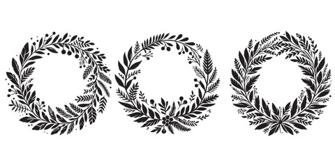 vector flower silhouette frame 