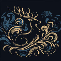 grace in the forest deer vector title illustration vector
