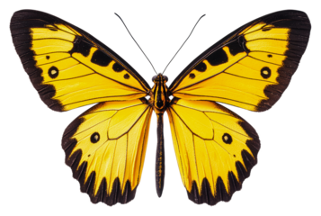 PNG Yellow butterfly with black accents