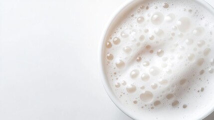 Soft lather of facial foam on the skin, gentle cleansing, smooth and creamy