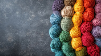 Colorful Yarn Skeins for Crafting and Knitting Projects