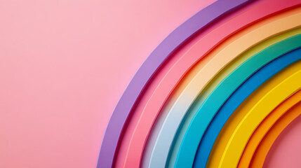 Obraz premium Colorful 3D rainbow on a isolated copyspace background
