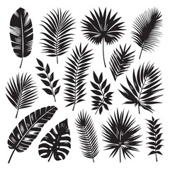 seamless pattern with black and white leaves