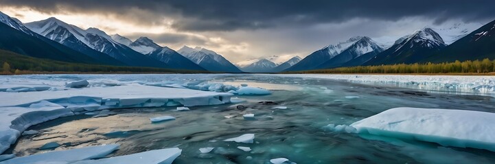 panorama, landscape, cloudy, glacier, ice, iceland, nature, blue, iceberg, travel, cold, frozen, tourism, glacial, jokulsarlon, arctic