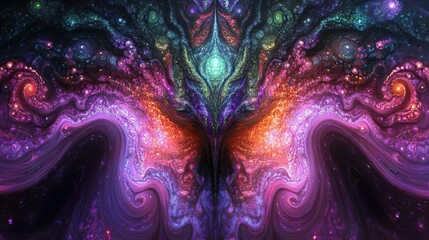 Obraz premium Abstract Psychedelic Trance Art with a Bold Dominant Picture