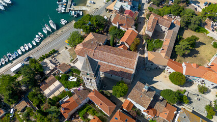 Aerial view of the historic town Osor, Croatia