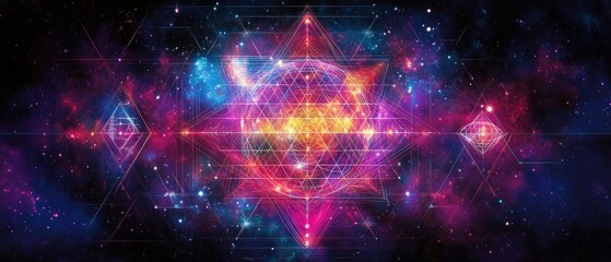 Naklejka premium Sri Yantra Sacred Geometry Hinduism Religion Spiritual Symbol