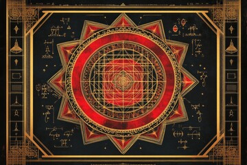 Fototapeta premium Sri Yantra Sacred Geometry Hinduism Religion Spiritual Symbol