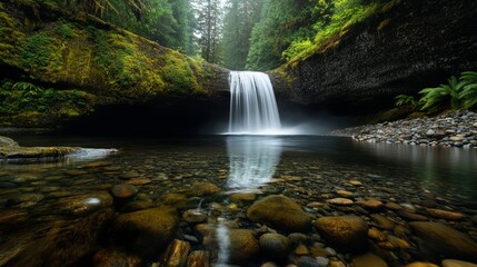 Breathtaking view of the waterfall
