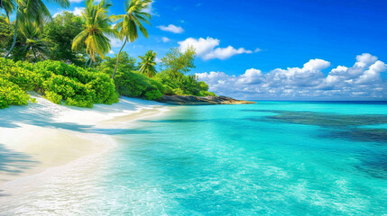 Beautiful Maldives Beach with its stunning natural backdrop.