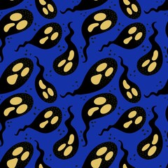 Halloween ghost seamless cartoon pattern for wrapping paper and fabrics