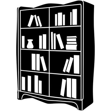 recommend clip art: bookcase Silhouette vector art illustration