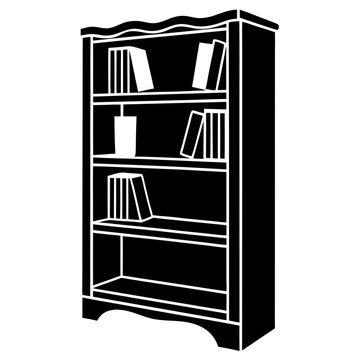 recommend clip art: bookcase Silhouette vector art illustration
