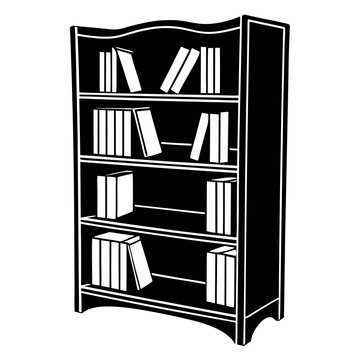 recommend clip art: bookcase Silhouette vector art illustration