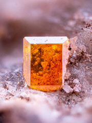 orange Wulfenite Micro photography. From red cloud mine, la paz county, arizona, USA. extreme...