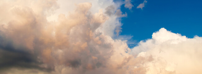 Evening sky with cumulus clouds