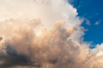 Evening sky with cumulus clouds