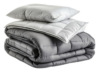 PNG Gray and white cozy bedding set