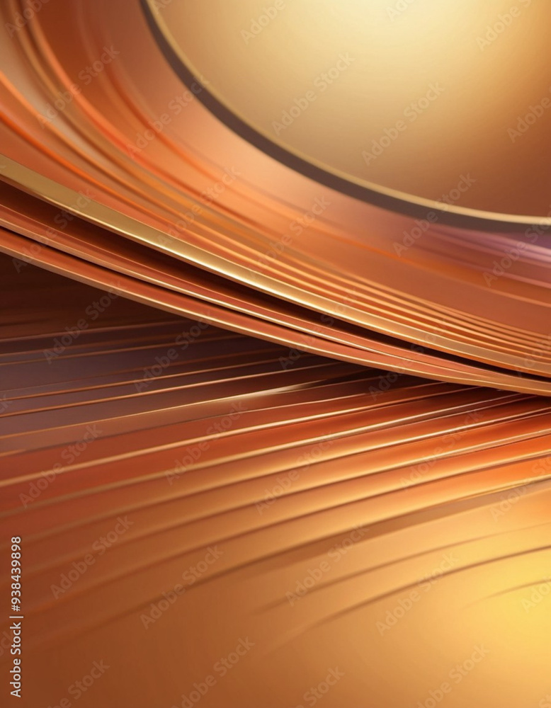 Poster a close-up of bronze surface with a gradient, featuring curved lines and subtle light reflections. t