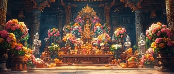 Fototapeta premium Altar Temple Altar Various Christianity, Paganism Religion Spiritual Symbol