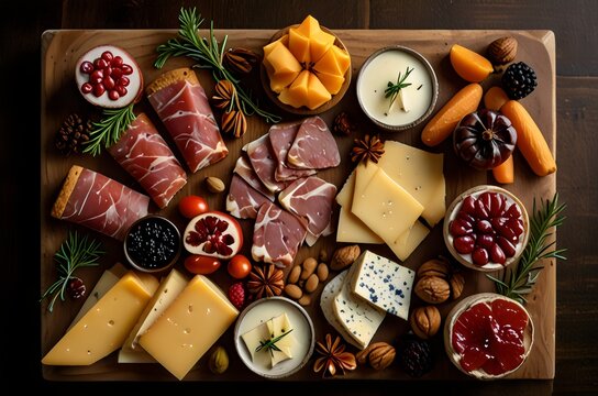 Elegante Tabla de Quesos y Fiambres: Delicias para Picar en Reuniones y Celebraciones
