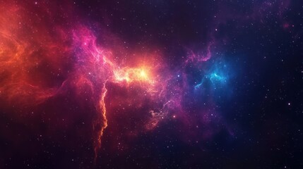 A colorful galaxy with a pink and blue swirl