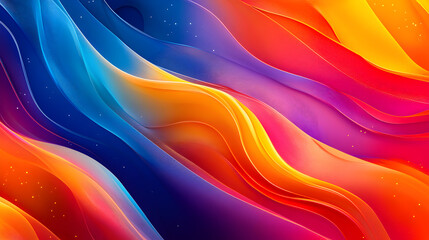 Naklejka premium Abstract background with flowing blue, orange, and purple waves.