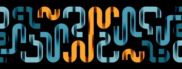 Dynamic waves, flowing lines, stripes vector geometric elements minimal pattern. Vector Illustration For Wallpaper, Banner, Background, Card, Book Illustration, landing page