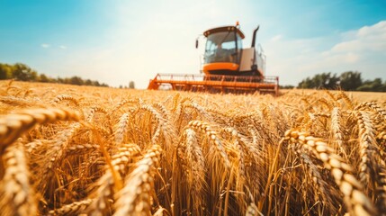 Obraz premium Harvesting Wheat Field