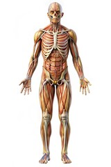 Fototapeta premium Human Anatomy - Muscles, Bones, and Organs Illustration