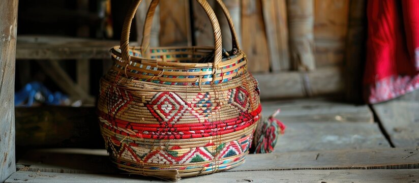Traditional Basket Doko In Sikkim Carrier Basket Made Of Bamboo