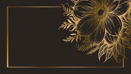 Luxurious golden botanical background. Printable wallpapers, covers, wall art, greeting card, wedding cards, invitations.