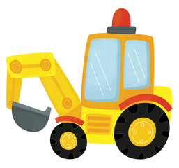 cartoon scene with heavy duty car truck transportation vehicle for construction site isolated illustration for kids