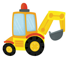 cartoon scene with heavy duty car truck transportation vehicle for construction site isolated illustration for kids