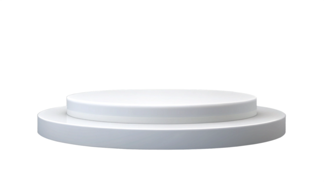White podium or showcase to place products isolate on png or transparent background for new product, promotion, advertising, vector illustration
