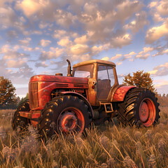 Naklejka premium Grandiose Tractor Simulator with Advanced Farming Implements